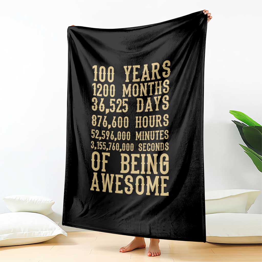 Vintage 100th Birthday Gift Throw Blanket 100 Years Of Being Awesome TS12 Print Your Wear