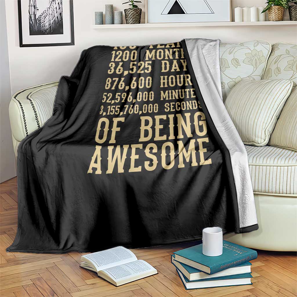 Vintage 100th Birthday Gift Throw Blanket 100 Years Of Being Awesome TS12 Print Your Wear
