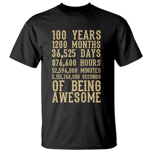 Vintage 100th Birthday Gift T Shirt 100 Years Of Being Awesome TS12 Black Print Your Wear