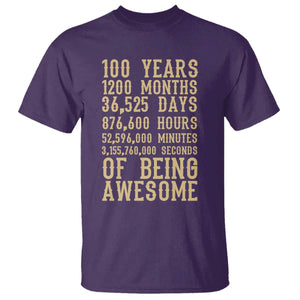 Vintage 100th Birthday Gift T Shirt 100 Years Of Being Awesome TS12 Purple Print Your Wear