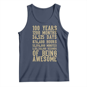 Vintage 100th Birthday Gift Tank Top 100 Years Of Being Awesome TS12 Navy Print Your Wear
