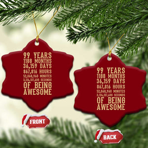 Vintage 99th Birthday Gift Ceramic Ornament 99 Years Of Being Awesome TS12 Print Your Wear