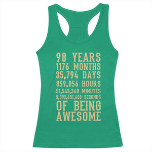 Vintage 98th Birthday Gift Racerback Tank Top 98 Years Of Being Awesome TS12 Irish Green Print Your Wear