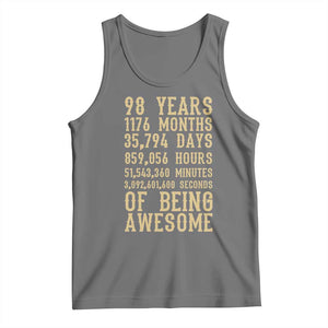 Vintage 98th Birthday Gift Tank Top 98 Years Of Being Awesome TS12 Black Heather Print Your Wear