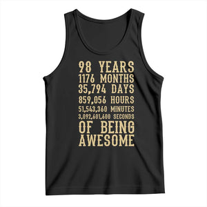Vintage 98th Birthday Gift Tank Top 98 Years Of Being Awesome TS12 Black Print Your Wear