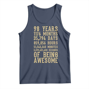 Vintage 98th Birthday Gift Tank Top 98 Years Of Being Awesome TS12 Navy Print Your Wear