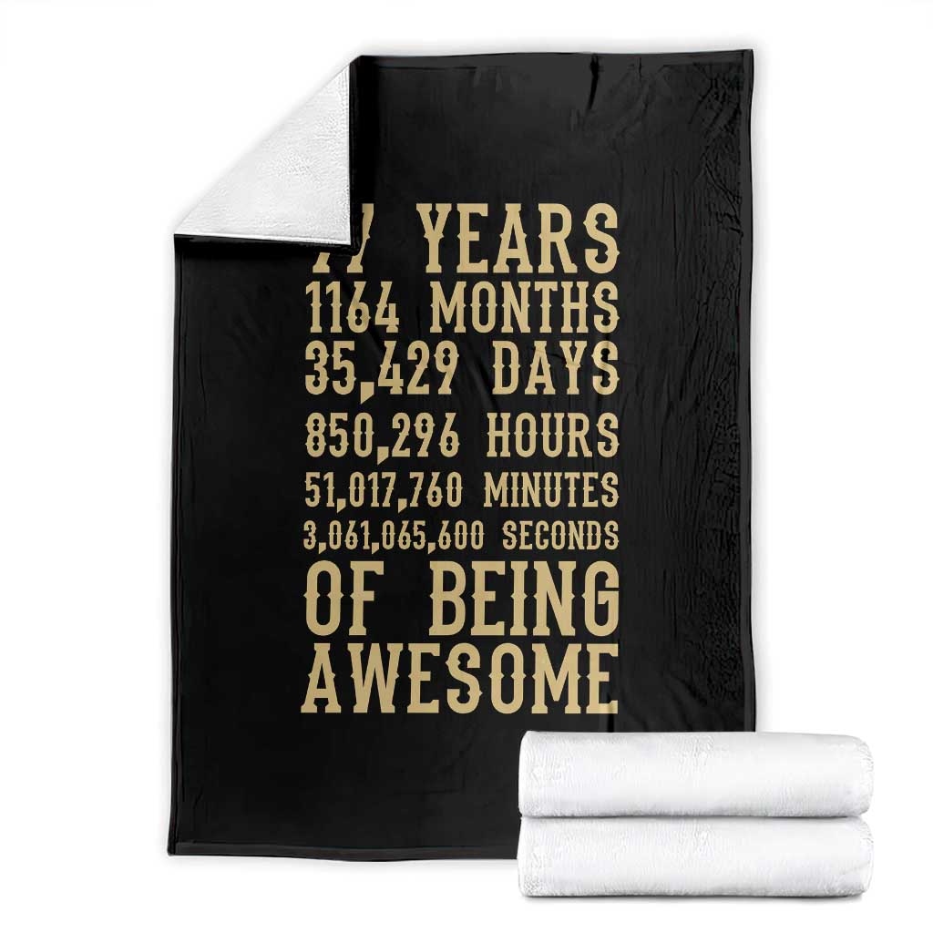 Vintage 97th Birthday Gift Throw Blanket 97 Years Of Being Awesome TS12 Black Print Your Wear