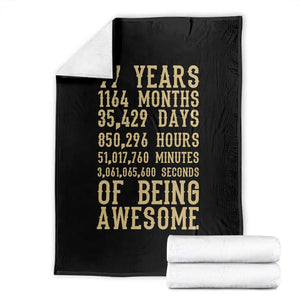 Vintage 97th Birthday Gift Throw Blanket 97 Years Of Being Awesome TS12 Black Print Your Wear