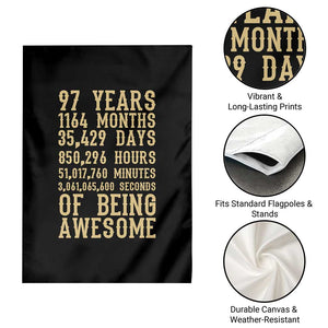 Vintage 97th Birthday Gift Garden Flag 97 Years Of Being Awesome TS12 Print Your Wear