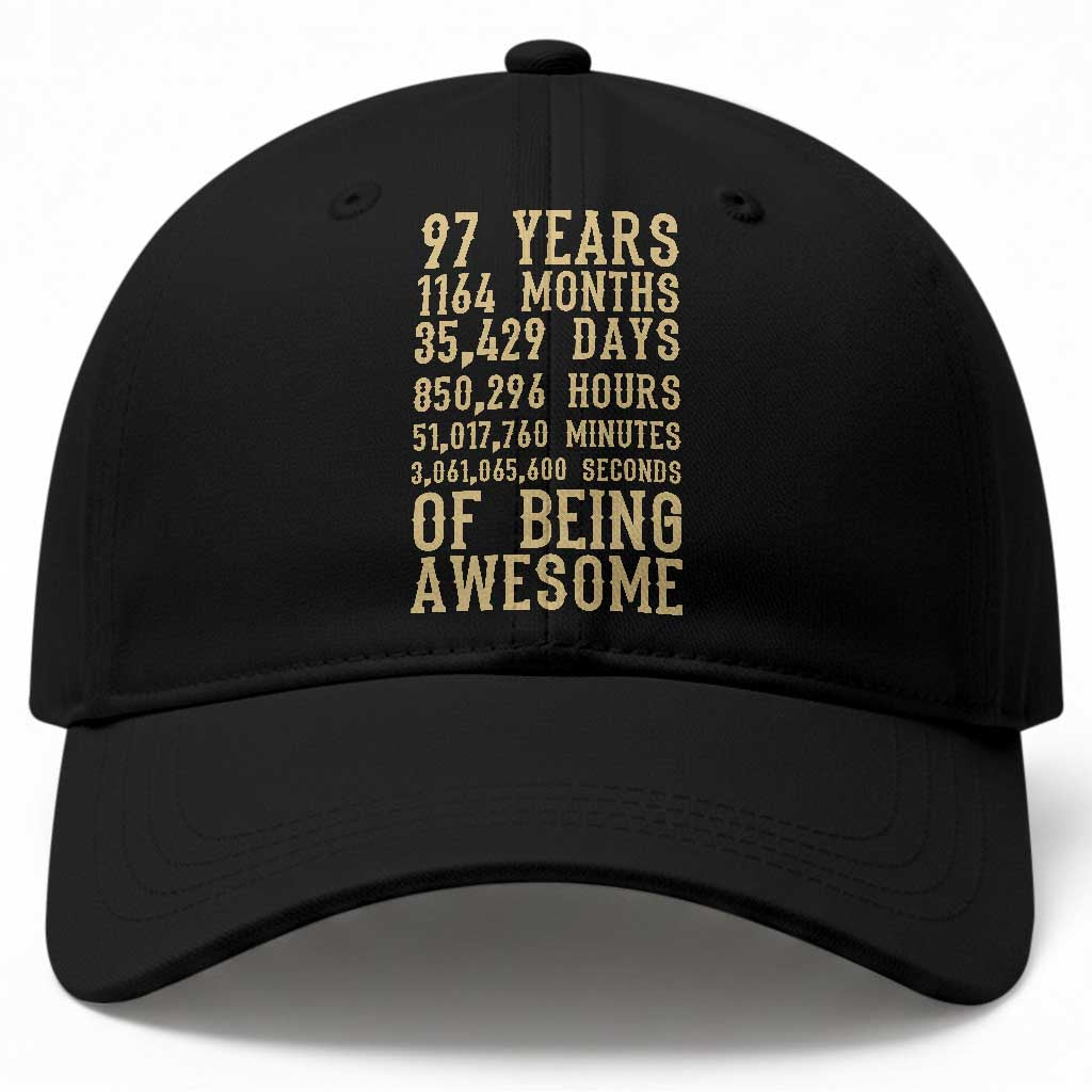 Vintage 97th Birthday Gift Baseball Cap 97 Years Of Being Awesome TS12 Print Your Wear