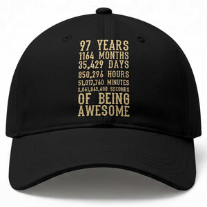 Vintage 97th Birthday Gift Baseball Cap 97 Years Of Being Awesome TS12 Print Your Wear