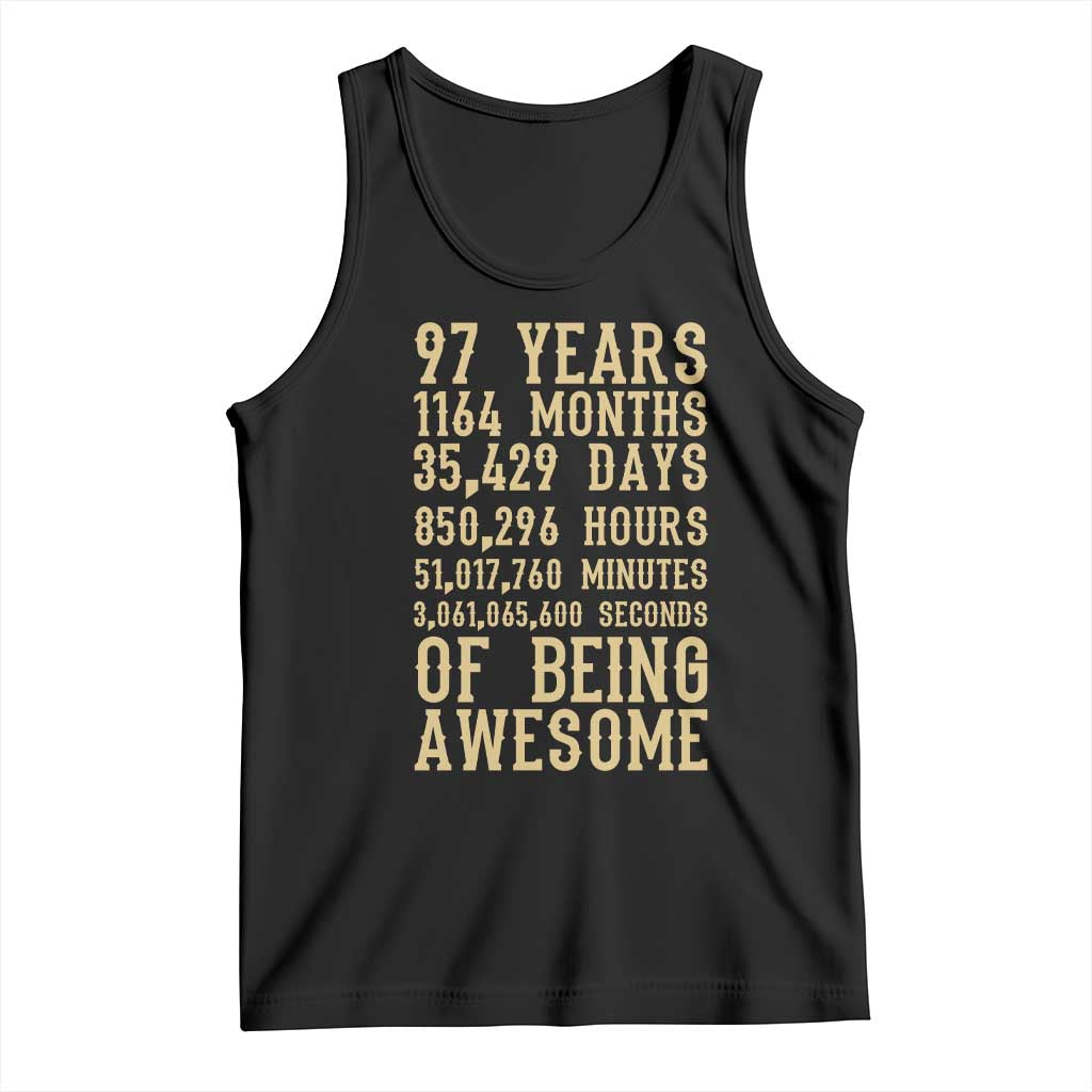 Vintage 97th Birthday Gift Tank Top 97 Years Of Being Awesome TS12 Black Print Your Wear