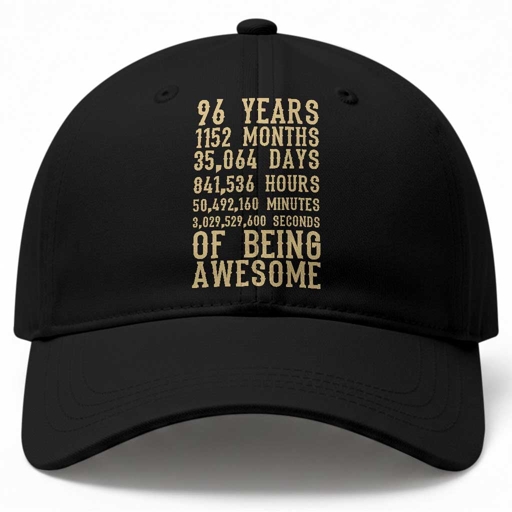 Vintage 96th Birthday Gift Baseball Cap 96 Years Of Being Awesome TS12 Print Your Wear