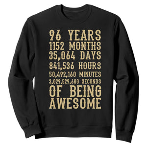 Vintage 96th Birthday Gift Sweatshirt 96 Years Of Being Awesome TS12 Black Print Your Wear