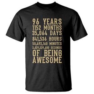 Vintage 96th Birthday Gift T Shirt 96 Years Of Being Awesome TS12 Black Print Your Wear