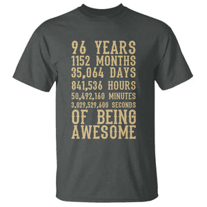 Vintage 96th Birthday Gift T Shirt 96 Years Of Being Awesome TS12 Dark Heather Print Your Wear