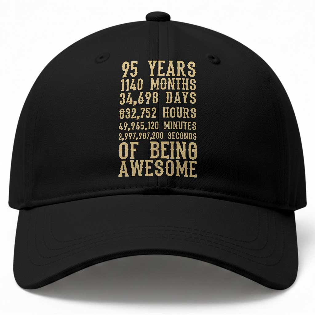 Vintage 95th Birthday Gift Baseball Cap 95 Years Of Being Awesome TS12 Print Your Wear