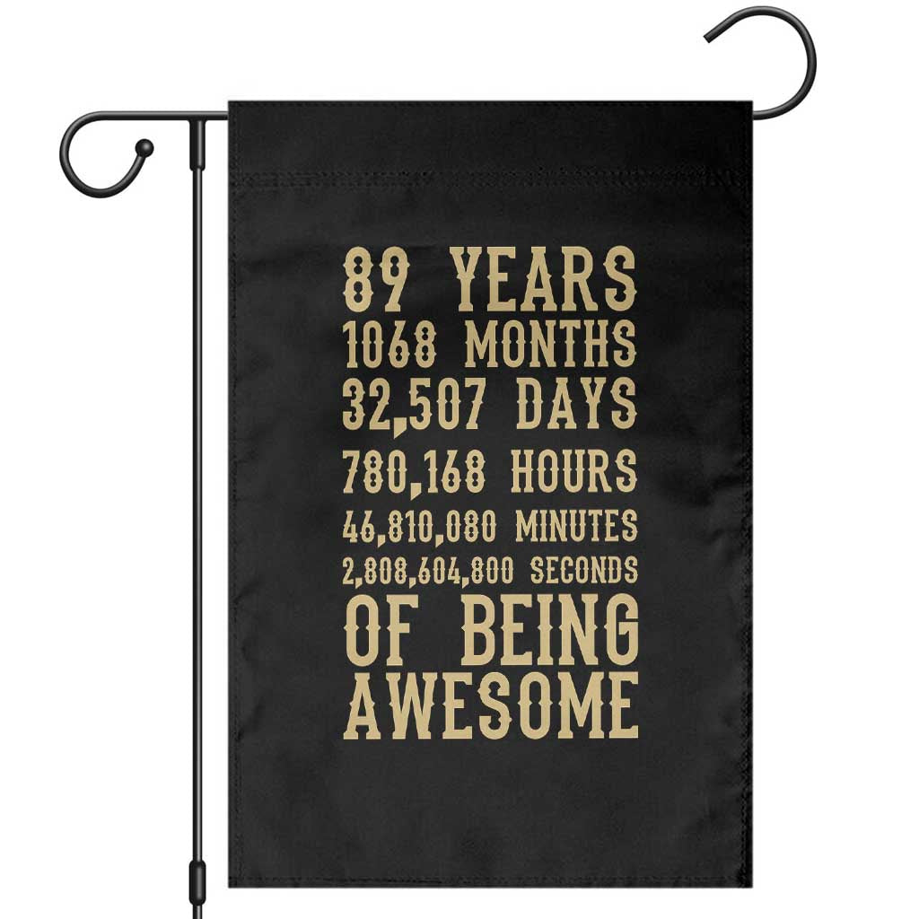Vintage 89th Birthday Gift Garden Flag 89 Years Of Being Awesome TS12 Black Print Your Wear