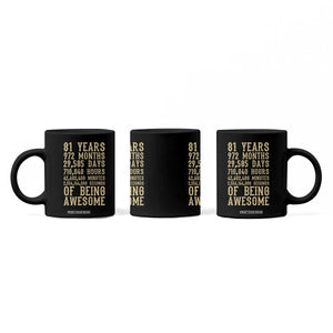 Vintage 81st Birthday Gift Coffee Mug 81 Years Of Being Awesome TS12 Print Your Wear
