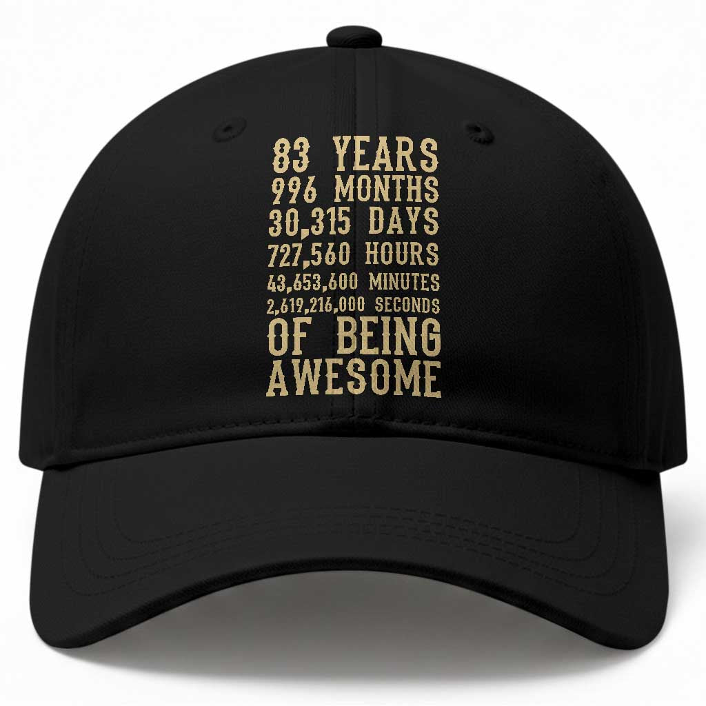 Vintage 83rd Birthday Gift Baseball Cap 83 Years Of Being Awesome TS12 Print Your Wear
