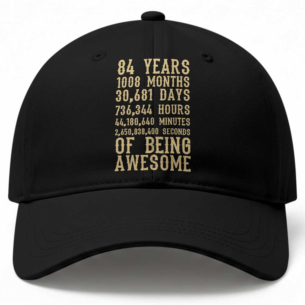 Vintage 84th Birthday Gift Baseball Cap 84 Years Of Being Awesome TS12 Print Your Wear
