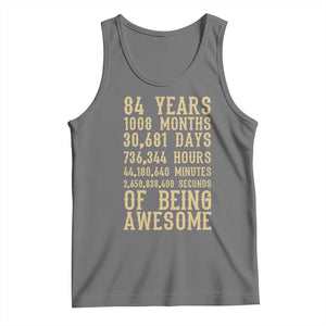 Vintage 84th Birthday Gift Tank Top 84 Years Of Being Awesome TS12 Black Heather Print Your Wear