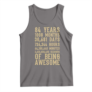 Vintage 84th Birthday Gift Tank Top 84 Years Of Being Awesome TS12 Deep Heather Print Your Wear