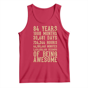 Vintage 84th Birthday Gift Tank Top 84 Years Of Being Awesome TS12 Red Print Your Wear