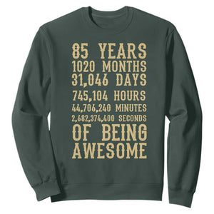 Vintage 85th Birthday Gift Sweatshirt 85 Years Of Being Awesome TS12 Dark Forest Green Print Your Wear