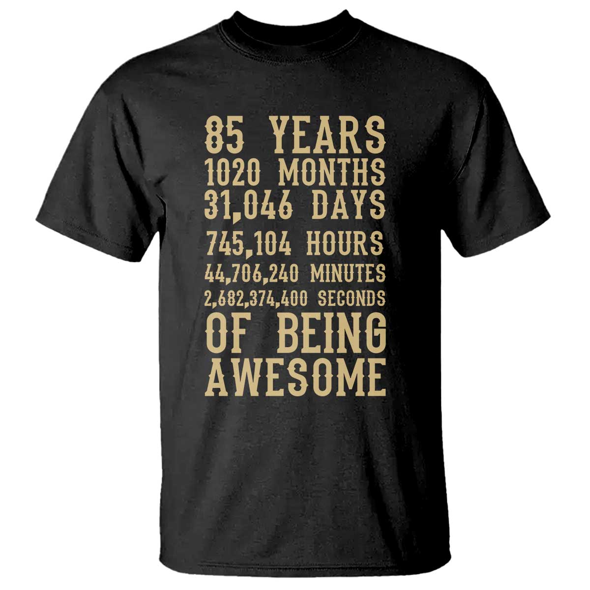 Vintage 85th Birthday Gift T Shirt 85 Years Of Being Awesome TS12 Black Print Your Wear