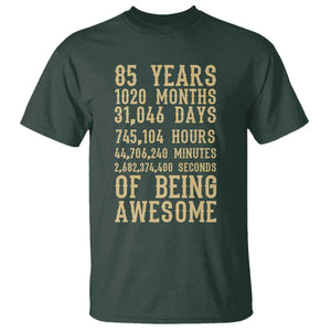 Vintage 85th Birthday Gift T Shirt 85 Years Of Being Awesome TS12 Dark Forest Green Print Your Wear