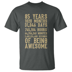 Vintage 85th Birthday Gift T Shirt 85 Years Of Being Awesome TS12 Dark Heather Print Your Wear