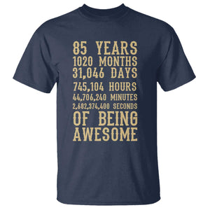 Vintage 85th Birthday Gift T Shirt 85 Years Of Being Awesome TS12 Navy Print Your Wear
