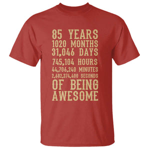 Vintage 85th Birthday Gift T Shirt 85 Years Of Being Awesome TS12 Red Print Your Wear