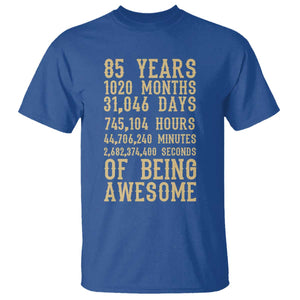 Vintage 85th Birthday Gift T Shirt 85 Years Of Being Awesome TS12 Royal Blue Print Your Wear