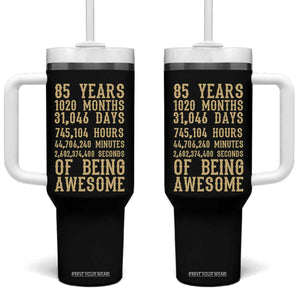 Vintage 85th Birthday Gift Tumbler With Handle 85 Years Of Being Awesome TS12 One Size: 40 oz Black Print Your Wear