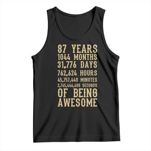 Vintage 87th Birthday Gift Tank Top 87 Years Of Being Awesome TS12 Black Print Your Wear