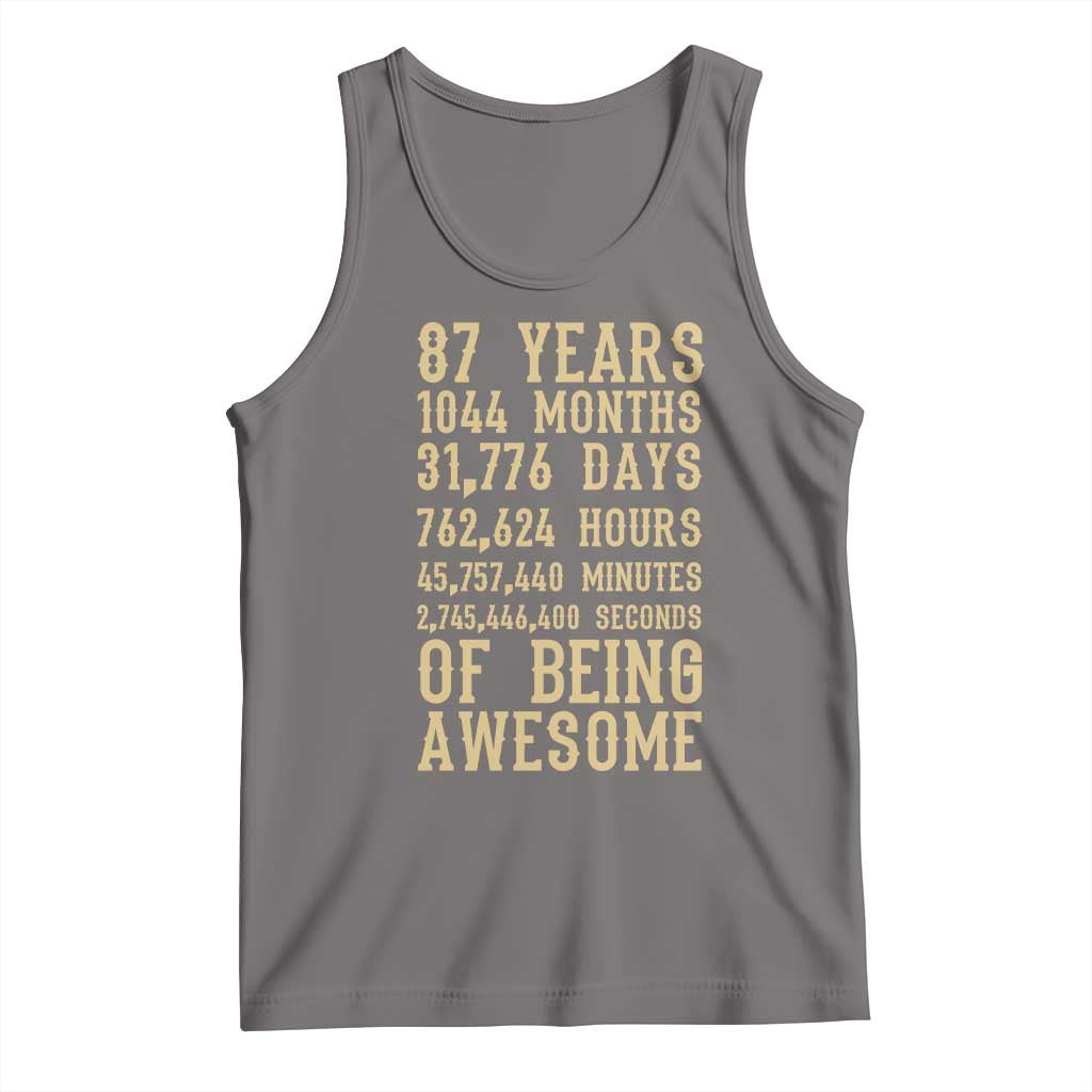 Vintage 87th Birthday Gift Tank Top 87 Years Of Being Awesome TS12 Deep Heather Print Your Wear