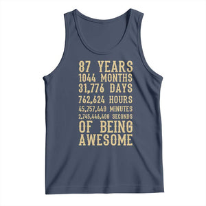 Vintage 87th Birthday Gift Tank Top 87 Years Of Being Awesome TS12 Navy Print Your Wear