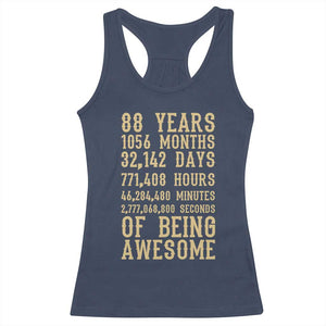 Vintage 88th Birthday Gift Racerback Tank Top 88 Years Of Being Awesome TS12 Navy Print Your Wear
