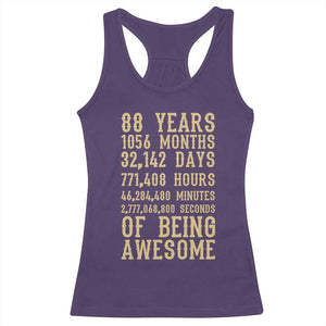Vintage 88th Birthday Gift Racerback Tank Top 88 Years Of Being Awesome TS12 Purple Print Your Wear