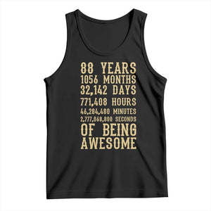 Vintage 88th Birthday Gift Tank Top 88 Years Of Being Awesome TS12 Black Print Your Wear