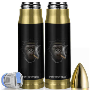 Cool Gorilla With Cigar Bullet Tumbler Animal Lover Gift TS12 Black Print Your Wear