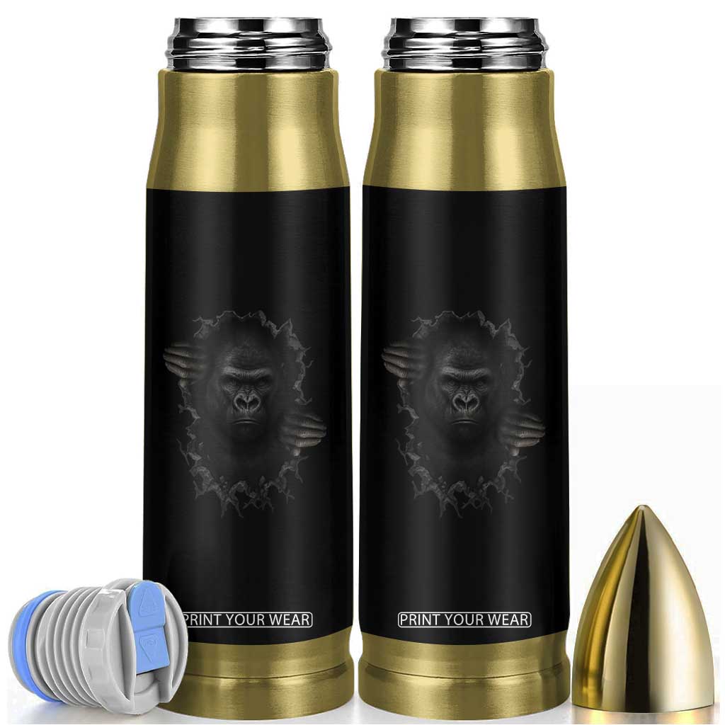 Angry Gorilla Face On Cracked Wall Bullet Tumbler Animal Lover Gift TS12 Black Print Your Wear