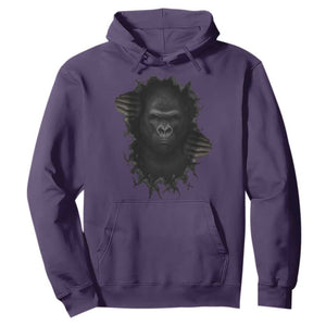 Angry Gorilla Face On Cracked Wall Hoodie Animal Lover Gift TS12 Purple Print Your Wear