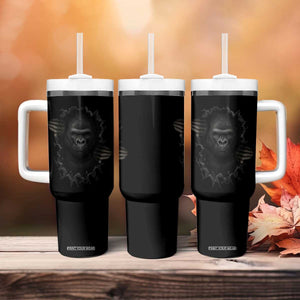 Angry Gorilla Face On Cracked Wall Tumbler With Handle Animal Lover Gift TS12 Print Your Wear
