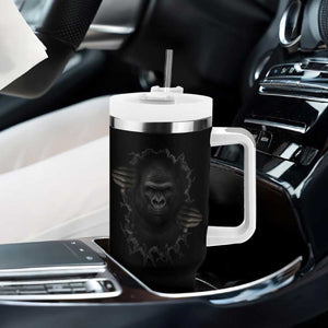 Angry Gorilla Face On Cracked Wall Tumbler With Handle Animal Lover Gift TS12 Print Your Wear