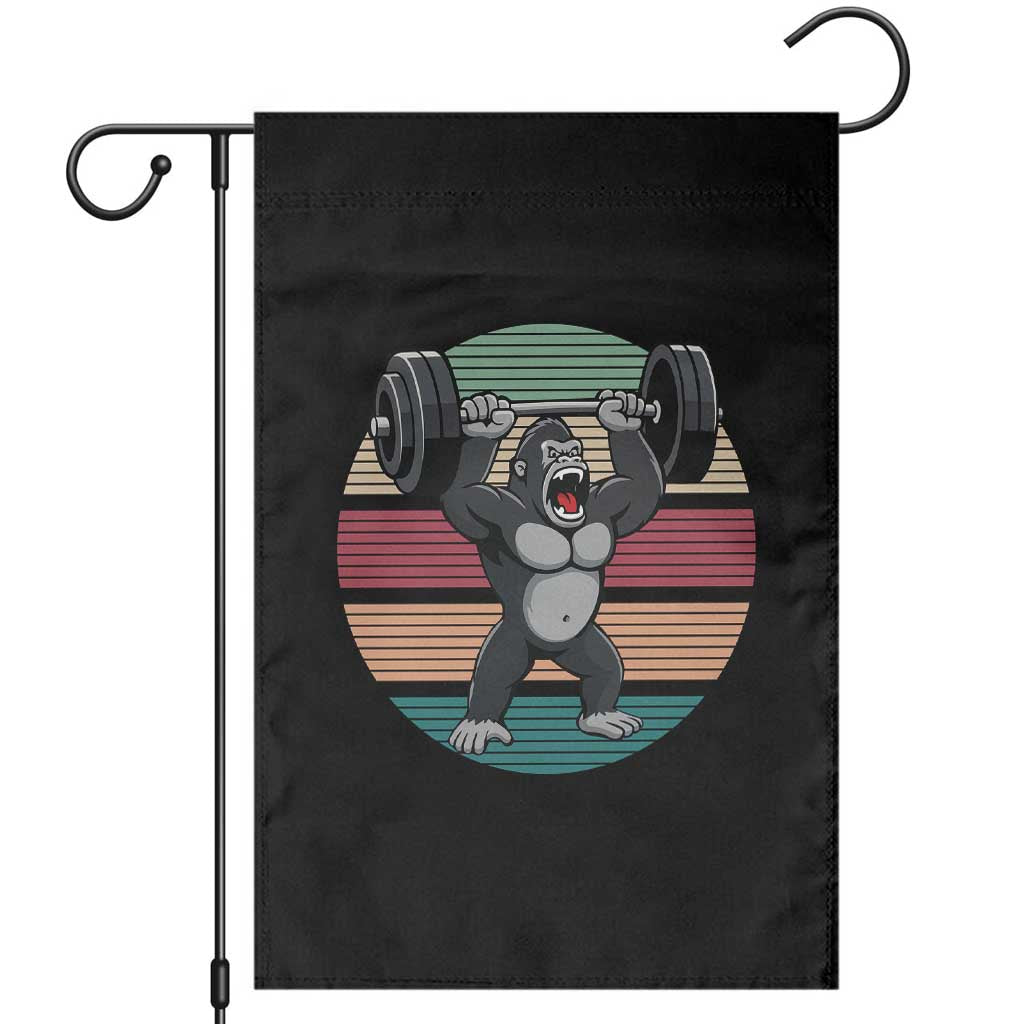 Fitness Lover Gift Garden Flag Powerlifting Gorilla Strength TS12 Black Print Your Wear