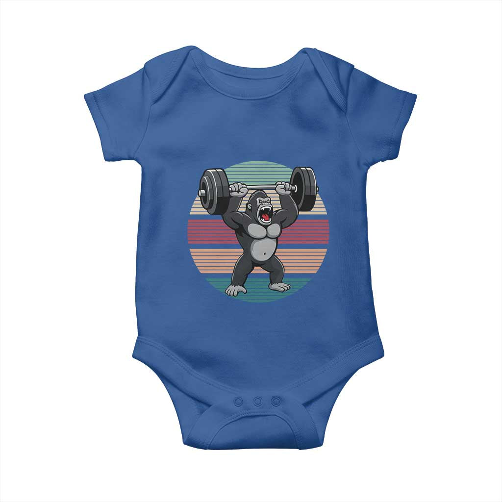 Fitness Lover Gift Baby Onesie Powerlifting Gorilla Strength TS12 Royal Blue Print Your Wear