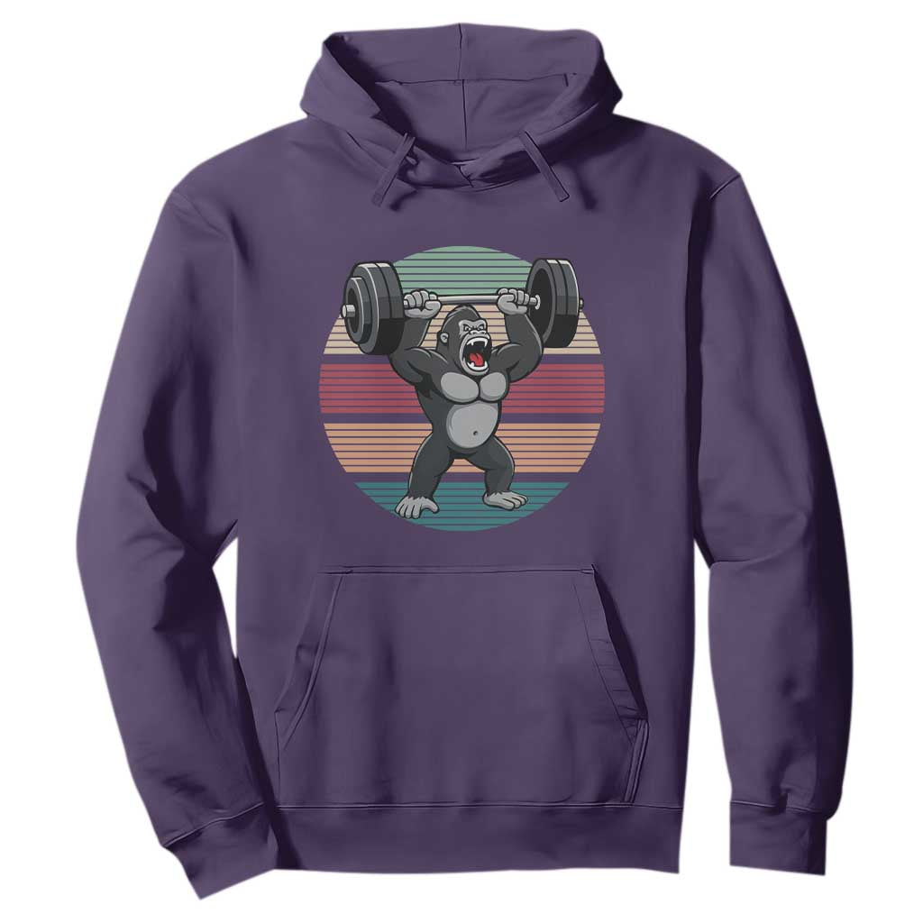 Fitness Lover Gift Hoodie Powerlifting Gorilla Strength TS12 Purple Print Your Wear